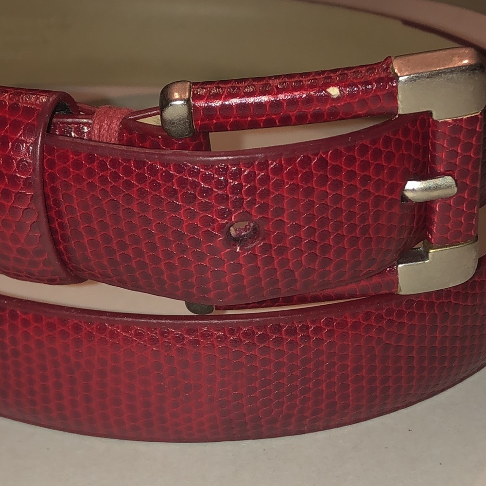 Simply Vera Vera Wang Red Faux Leather Dress Belt - Picture 2 of 8